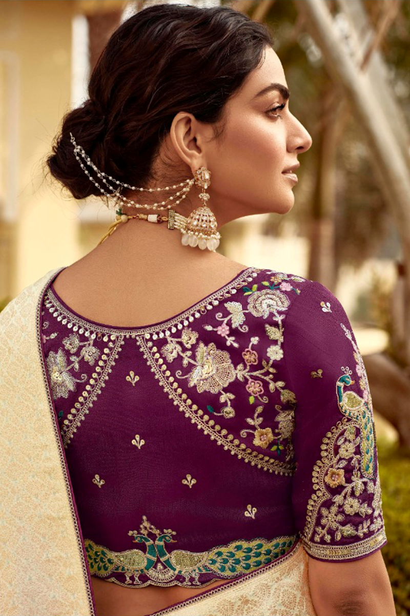 Impressive Dola Silk Designer Saree for Engagement, Reception, Festivals, Sangeet, and Parties