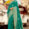 Astounding Dola Silk Designer Saree for Engagement, Reception, Festivals, Sangeet, and Parties