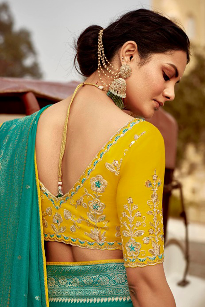 Astounding Dola Silk Designer Saree for Engagement, Reception, Festivals, Sangeet, and Parties