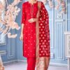 Gorgeous Red Designer Straight Cut Suit for Wedding, Reception, Festivals, Sangeet, and Parties