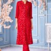 Aesthetic Red Designer Kurtis for Reception, Festivals, Sangeet, and Parties