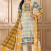 Alluring Off-White and Yellow Designer Straight Cut Suit for Festivals, Sangeet, and Parties