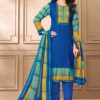 Charismatic Blue and Yellow Designer Straight Cut Suit for Festivals, Sangeet, and Parties