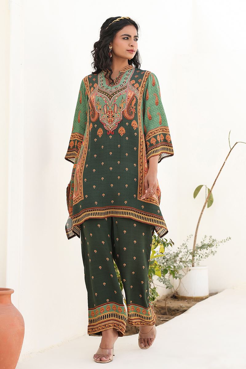 Ethnic Green Designer Kurtis for Mehendi, Hangouts, Sangeet, and Parties