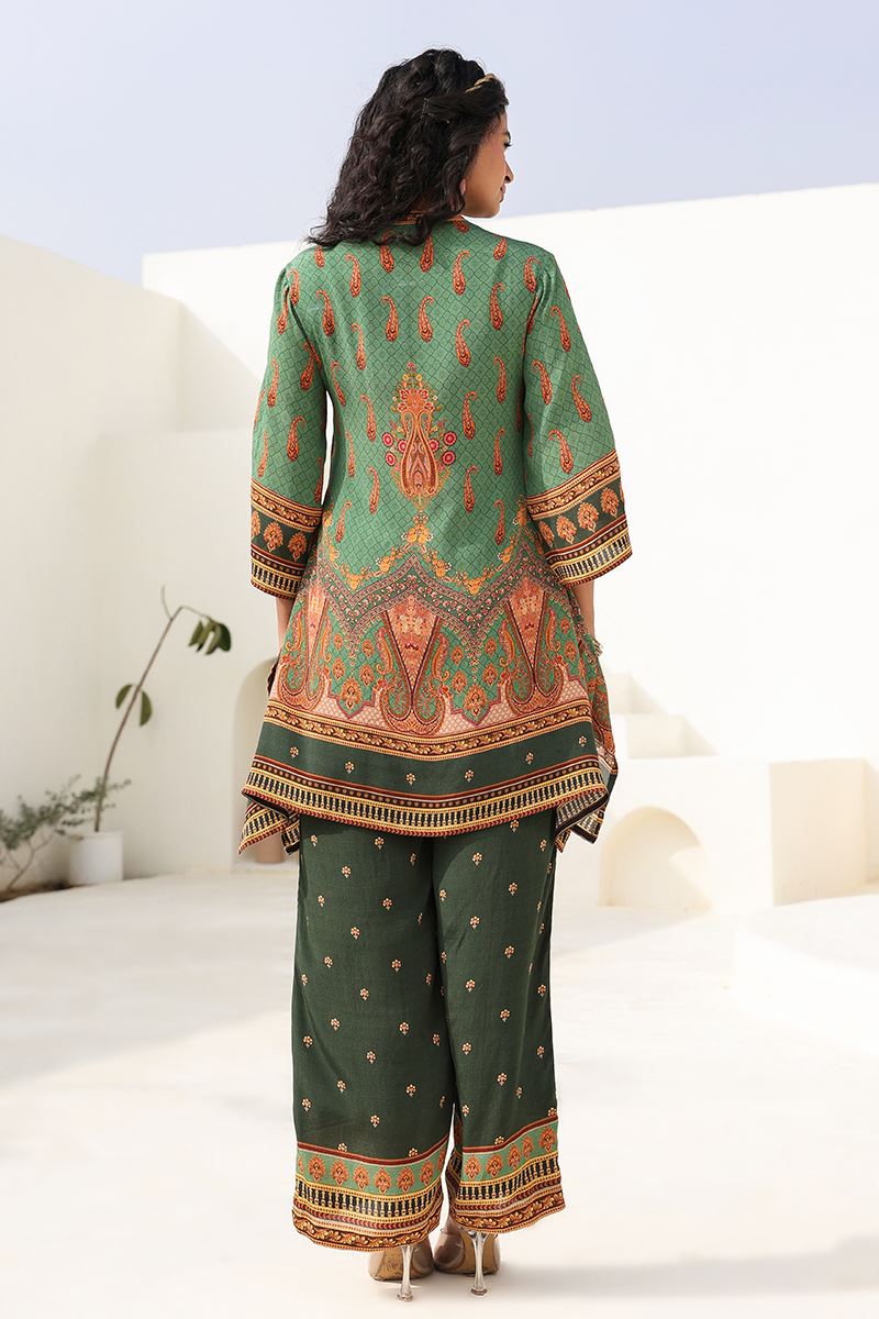 Ethnic Green Designer Kurtis for Mehendi, Hangouts, Sangeet, and Parties