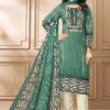 Outstanding Turquoise Green and Off-White Designer Straight Cut Suit for Mehendi, Festivals, Sangeet, and Parties