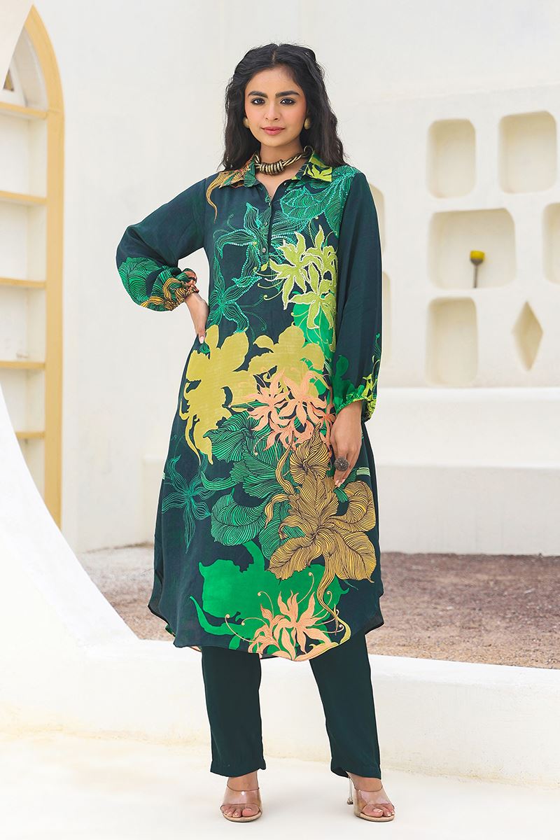 Outstanding Green Designer Kurtis for Mehendi, Hangouts, Sangeet, and Parties