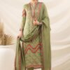Creative Pista Green Designer Straight Cut Suit for Mehendi, Festivals, Sangeet, and Parties