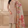 Charismatic Beige Designer Straight Cut Suit for Festivals, Sangeet, and Parties