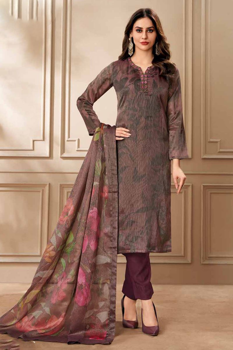 Smashing Brown Designer Straight Cut Suit for Festivals, Sangeet, and Parties