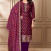 Striking Maroon and Purple Designer Straight Cut Suit for Festivals, Sangeet, and Parties