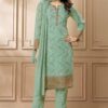 Surreal Sea Green Designer Straight Cut Suit for Festivals, Sangeet, and Parties