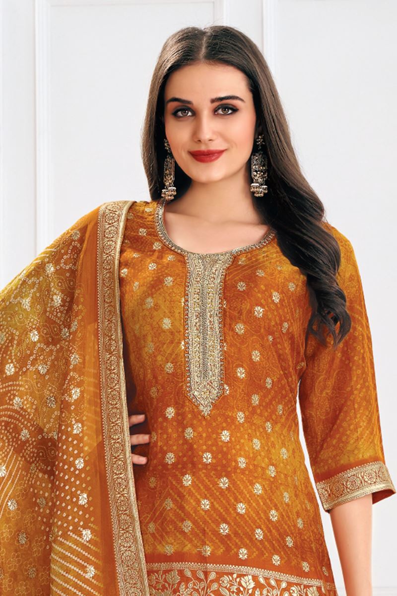 Captivating Mustard Designer Sharara Suit for Haldi, Wedding, Reception, Festivals, Sangeet, and Parties