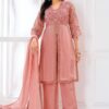 Surreal Pink Designer Straight Cut Suit for Festivals, Sangeet, and Parties