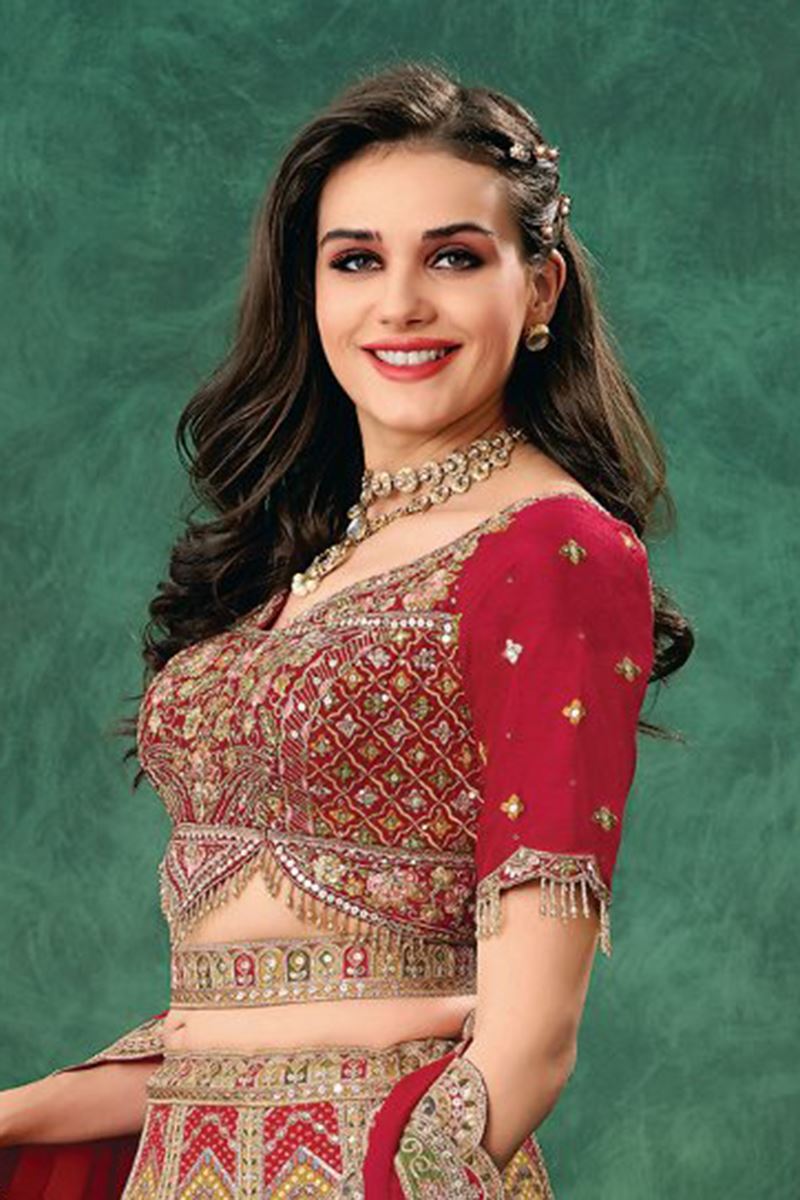 Lovely Multi and Red Designer Wedding Lehenga Choli for Wedding and Reception