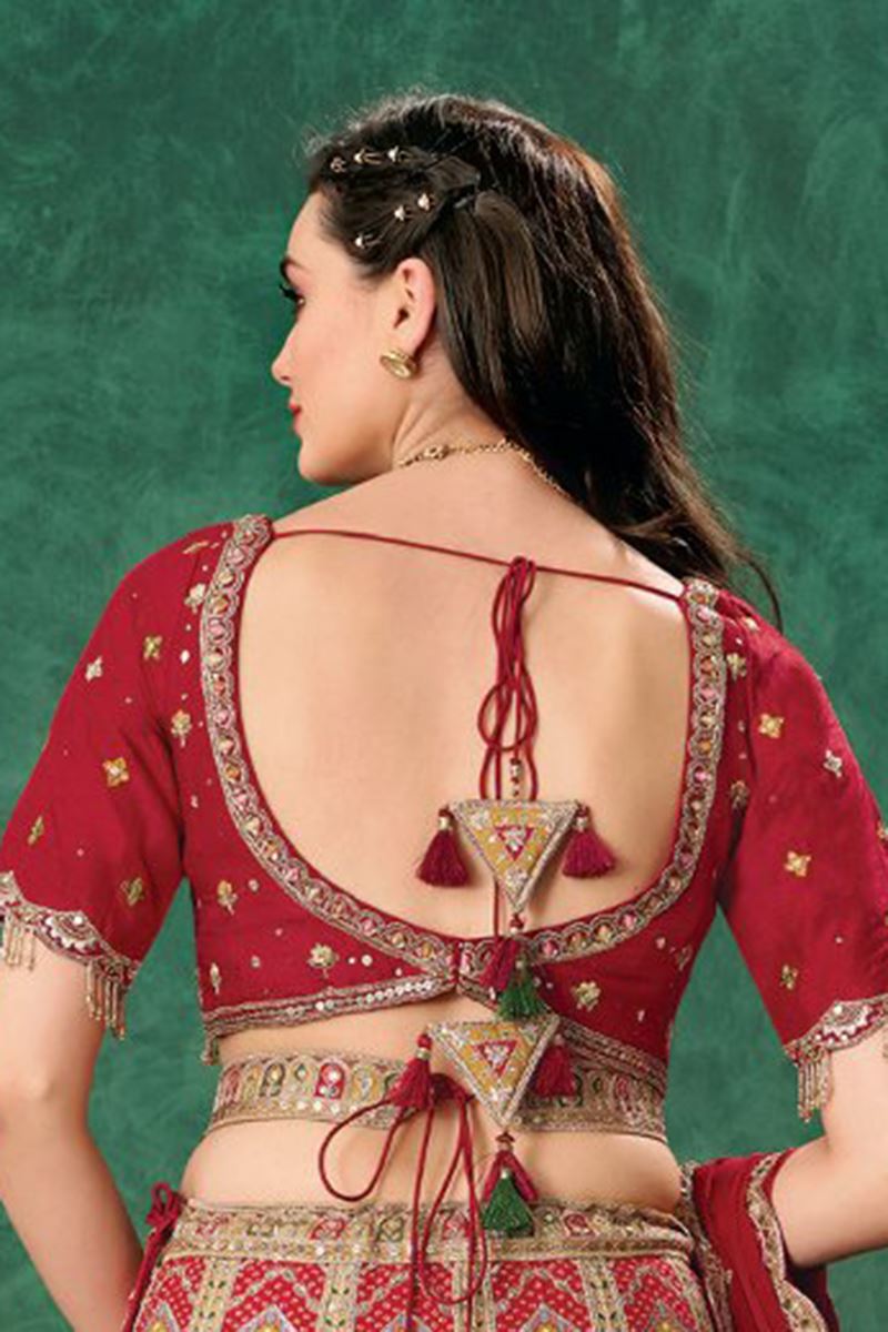Lovely Multi and Red Designer Wedding Lehenga Choli for Wedding and Reception