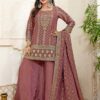 Ethnic Mauve Designer Palazzo Suit for Engagement, Wedding, Reception, Festivals, Sangeet, and Parties
