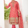 Alluring Peach Designer A-Line Suit for Engagement, Wedding, Reception, Festivals, Sangeet, and Parties