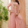 Fascinating Light Pink Designer Palazzo Suit for Engagement, Reception, Festivals, Sangeet, and Parties