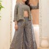 Creative Grey Designer Palazzo Suit for Engagement, Reception, Festivals, Sangeet, and Parties
