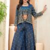 Mesmerizing Teal Blue Designer Palazzo Suit for Engagement, Reception, Festivals, Sangeet, and Parties