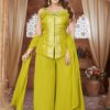 Astounding Mustard Designer Palazzo Suit for Haldi, Sangeet, and Parties