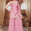 Appealing Pink Designer Palazzo Suit for Engagement, Sangeet, and Parties
