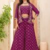 Amazing Purple Designer Palazzo Suit for Engagement, Reception, Festivals, Sangeet, and Parties