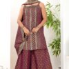 Pretty Maroon Designer Palazzo Suit for Wedding, Reception, Festivals, Sangeet, and Parties
