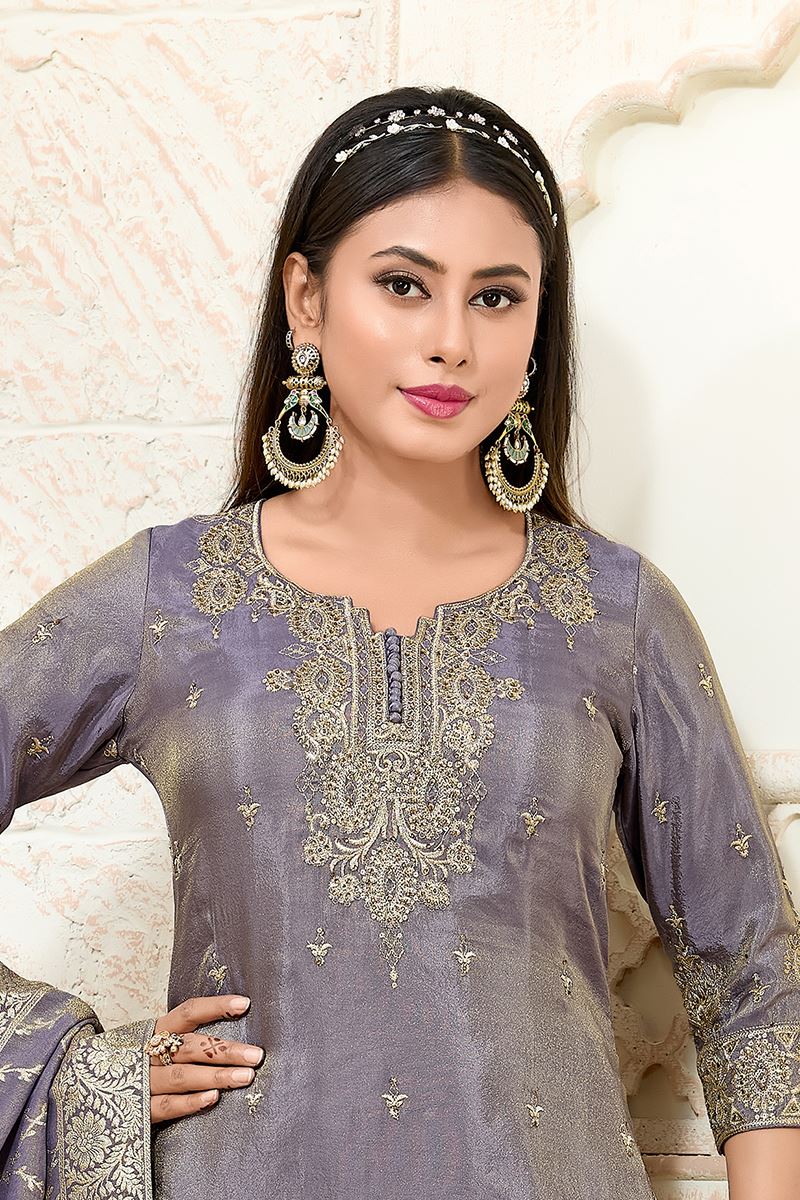 Royal Light Purple Designer Palazzo Suit for Engagement, Reception, Festivals, Sangeet, and Parties