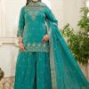 Irresistible Sky Blue Designer Palazzo Suit for Engagement, Wedding, Reception, Festivals, Sangeet, and Parties