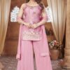 Enticing Pink Designer Palazzo Suit for Engagement, Sangeet, and Parties
