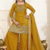Lovely Mustard Designer Palazzo Suit for Haldi, Wedding, Reception, Festivals, Sangeet, and Parties