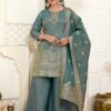 Exuberant Blue Designer Palazzo Suit for Wedding, Reception, Festivals, Sangeet, and Parties