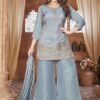 Bollywood Blue Designer Palazzo Suit for Engagement, Reception, and Sangeet