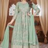 Aesthetic Light Green Designer Palazzo Suit for Engagement, Reception, Sangeet, Party, and Festivals