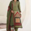 Attractive Green Designer Straight Cut Suit for Mehendi, Festivals, Sangeet, and Parties