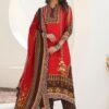 Marvelous Red Designer Straight Cut Suit for Festivals, Sangeet, and Parties