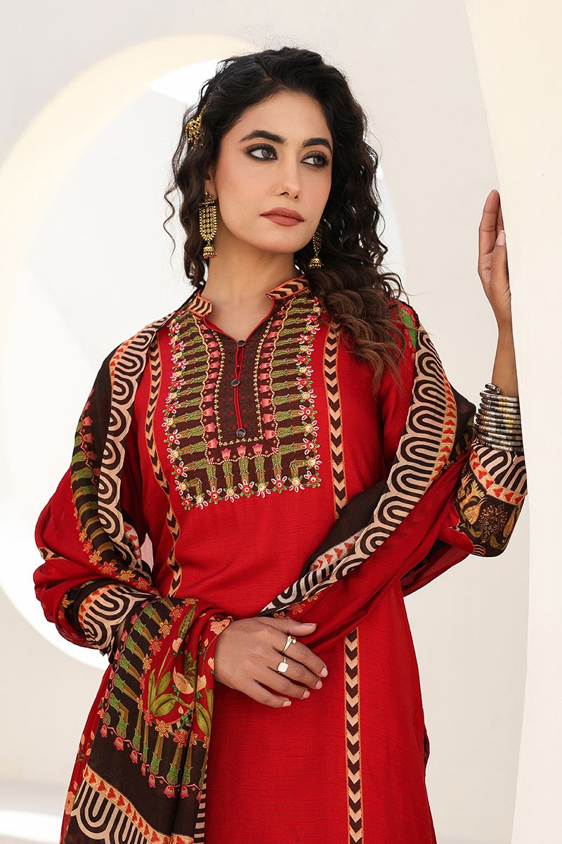 Marvelous Red Designer Straight Cut Suit for Festivals, Sangeet, and Parties