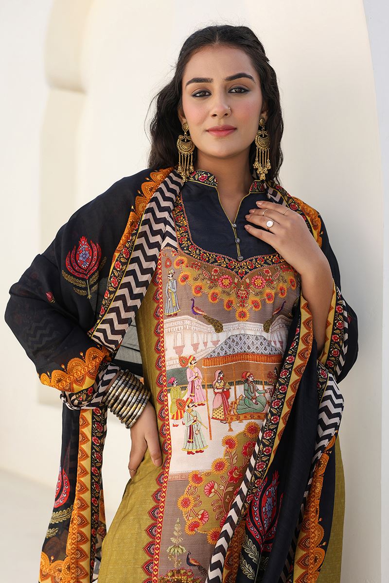 Flawless Green Designer Straight Cut Suit for Mehendi, Festivals, Sangeet, and Parties