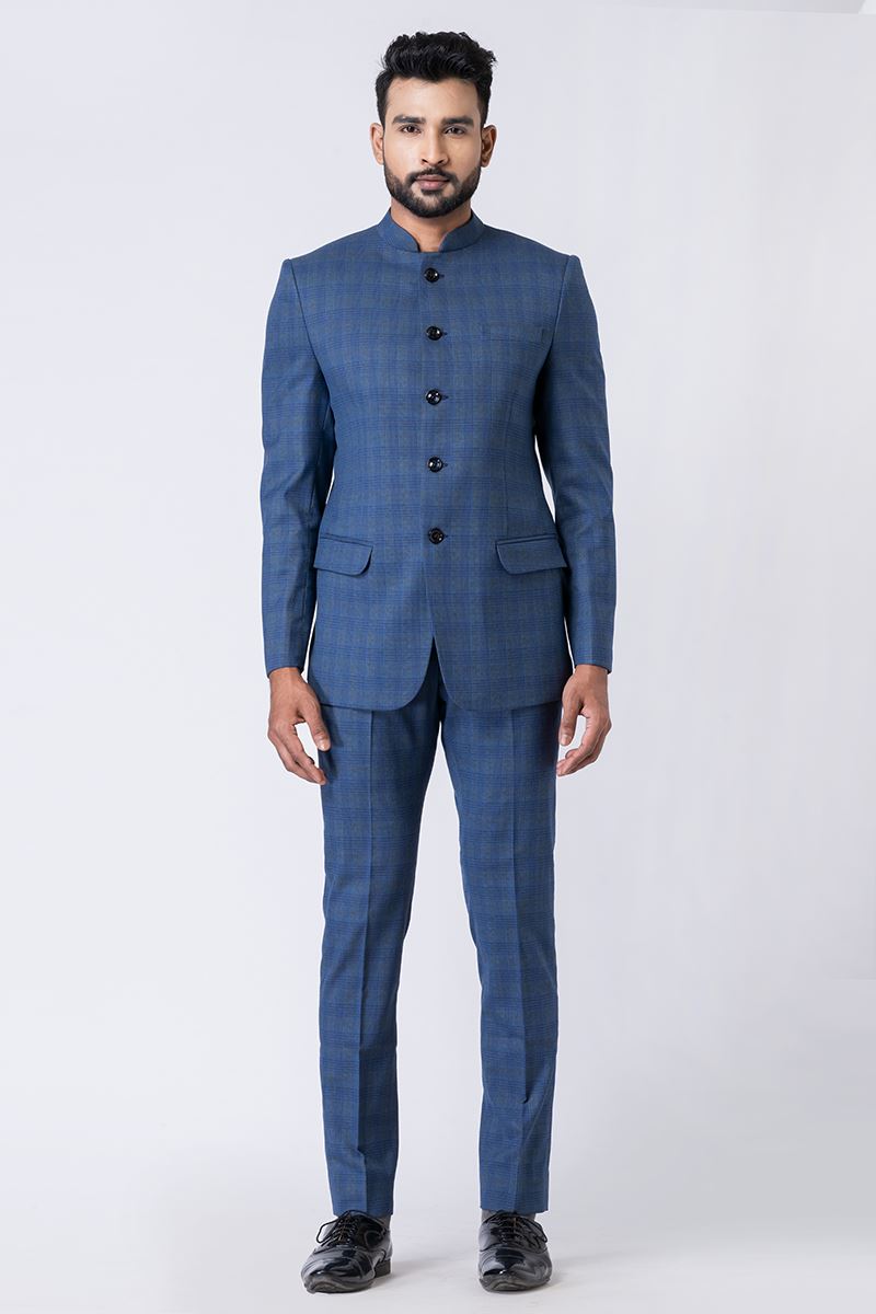 Splendid Light Blue Designer Jodhpuri Suit for Engagement, Reception, Wedding, Sangeet, and Parties