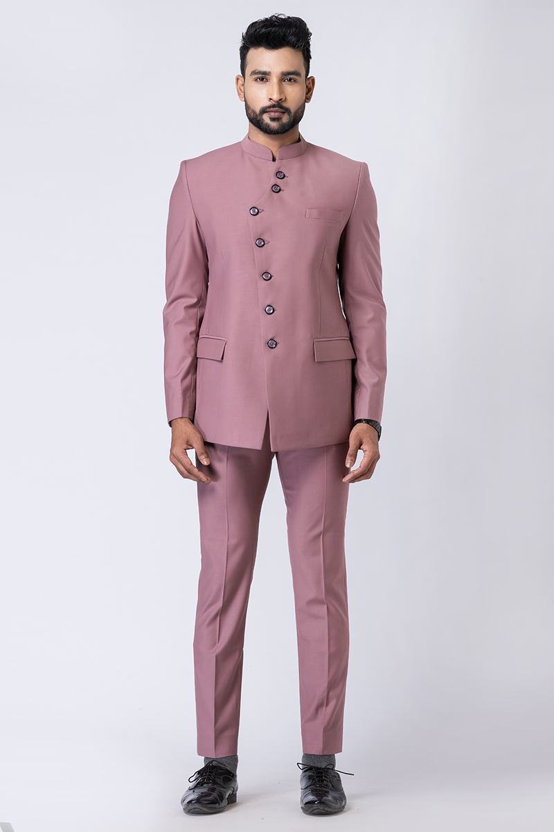 Enticing Mauve Designer Jodhpuri Suit for Engagement, Reception, Wedding, Sangeet, and Parties