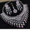 Surreal White and Light Purple Designer Necklace Set for Engagement, Wedding, and Reception