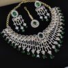 Royal White and Green Designer Necklace Set for Mehendi, Engagement, Wedding, and Reception