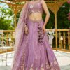 Outstanding Rose Gold Designer Indo-Western Lehenga Choli for Engagement and Reception