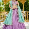 Surreal Lavender Designer Indo-Western Lehenga Choli for Engagement and Reception