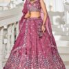 Delightful Burgundy Designer Indo-Western Lehenga Choli for Engagement and Reception