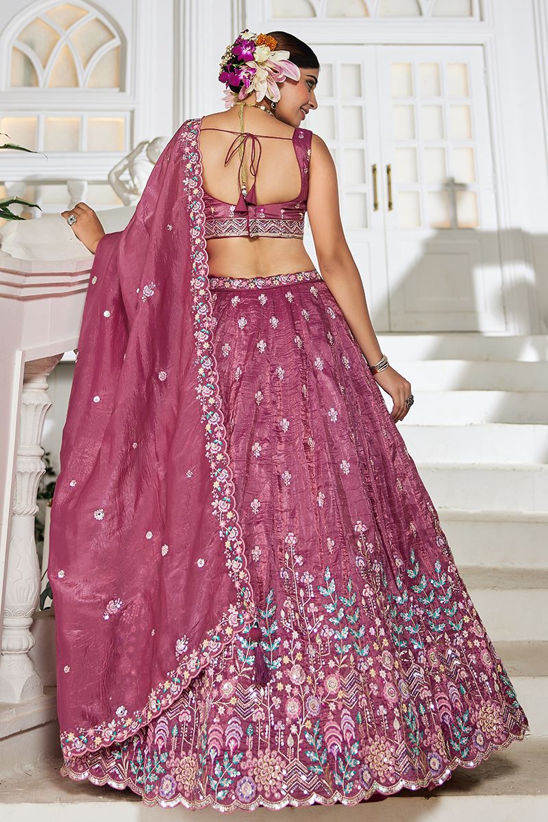 Delightful Burgundy Designer Indo-Western Lehenga Choli for Engagement and Reception