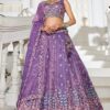 Marvelous Purple Designer Indo-Western Lehenga Choli for Engagement and Reception