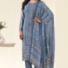 Fascinating Blue Designer Straight Cut Suit for Festivals, Sangeet, and Parties (Unstitched suit)